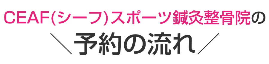 CEAF(シーフ)スポーツ鍼灸整骨院の予約の流れ